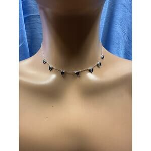 CHLOE + ISABEL crystal choker necklace silver - N094